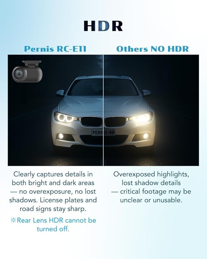 PERNIS 4K Dash Cam Front and Rear, STARVIS Sensor, Free Card Included, 2.4GHz WiFi Dual Dash Camera for Cars, Built-in GPS, Night Vision, G-Sensor, Emergency Lock, 3.16'' IPS, Parking Mode