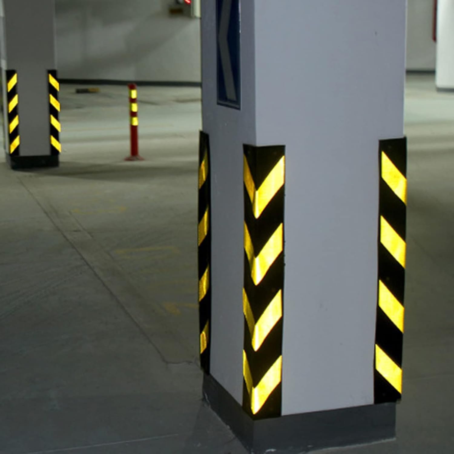 XPLKQXE Reflective Rubber Wall Corner Guard, Rubber Wall Protector Corner Protector, for Parking Protection Car Corner Guardrail Post (Color : Black+Yellow, Size : 20pcs)