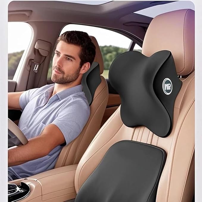 2 Pack Car Headrest Pillow for Neck Support, Soft Car Neck Pillow for Driving with Adjustable Strap and Removable Cover, Universal Fit Headrest Car Pillow