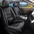 Car Seat Covers Custom Fit for Chevrolet/Chevy Spark 2012-2022 , Premium Faux Leather Waterproof Car Seat Protectors with Lumbar Support, Breathable Anti-Slip Easy to install(Black&White,Full set)