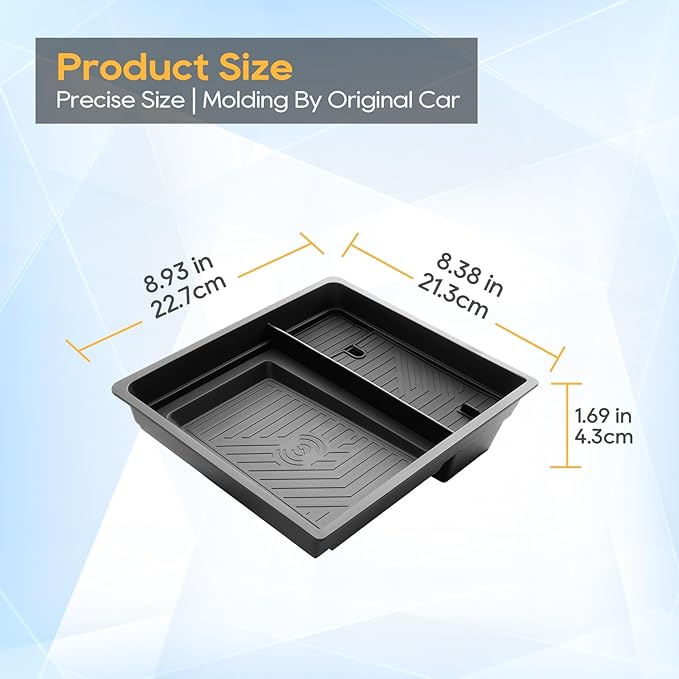 GMC Acadia Center Console Organizer 2024-2026 GMC Acadia (Elevation/AT4)-ABS Materials& TPE Wirless Mats Storage Box 2024-2026 GMC Acadia Accessories- ONLY FOR Console Without Cover- NOT FOR DENALI