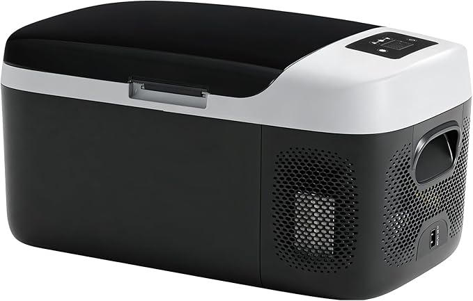 OLIXIS Portable Car Refrigerator, 17QT Single-Zone Electric Cooler for Vehicles, -4℉-68℉ Freezer Smart Control via Bluetooth with Car Battery Protection, Child Lock, 12/24V DC & 100-240V AC Powered