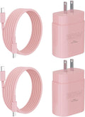 iPhone 17 16 15 Charger Fast Charging 10FT Cable, 30W USB C Charger Block for i Phone 15 16 16e 17 Air Plus Pro Max/iPad Pro/AirPods, PD USBC Power Adapter Wall Plug & Type C to C Cord (Pink, 10FT)