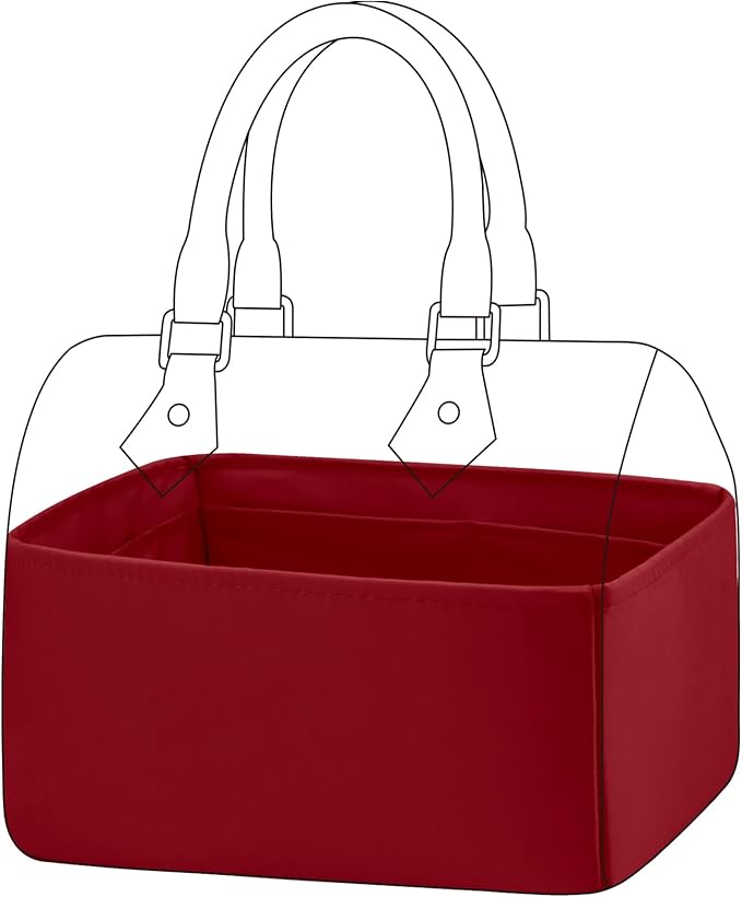 DGAZ Silk Purse Organizer Insert Fits LV Speedy 16/20/25/30/35/45 bags，Silky Smooth Bag Organizer，Luxury Handbag & Tote Shaper（Wine Red，SP45）