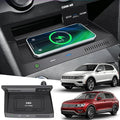 Wireless Car Charger for Volkswagen VW Tiguan MK2 2017 2018 2019 2020 2021, Wireless Fast Phone Charging Pad with 18W QC3.0 USB, Fit for Volkswagen Tiguan Interior Accessories Upgrades