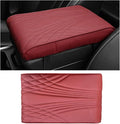 Ziciner Car Center Console Cover, Leather Memory Foam Armrest Cushion Protection Pad, Waterproof Hand Rest Pillow with Height Increase, Universal Accessory for Most Car (Wine Red #Angel)