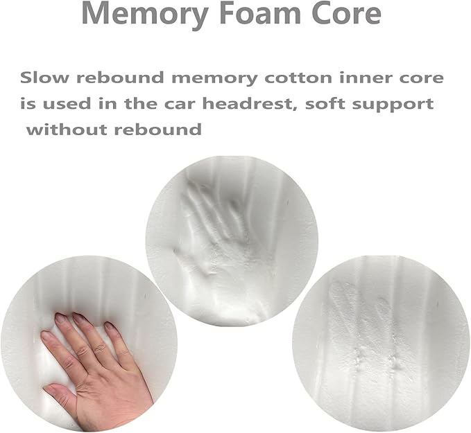 Car Headrest Pillow –Premium Memory Foam Ergonomic Car Pillow for Head Support & Comfort, Soft Washable Cover, Ideal for Long Drives and Travel