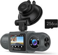 COOAU 4K Dash Cam with 256GB Card & GPS Wi-Fi, D30S Dual Dash Cam Front and Inside 2.5K+1080P, Dashcam with Infrared Night Vision, Dash Camera with 4 IR LEDs, G-Sensor, Parking Mode, Loop Recording
