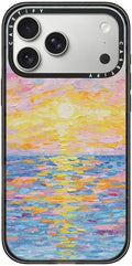 CASETiFY Impact iPhone 17 Pro Max Case [Slim/Compatible with Magsafe / 8.2 ft. 4X Military Grade Drop Protection] - Frosted Sunset - Clear Black