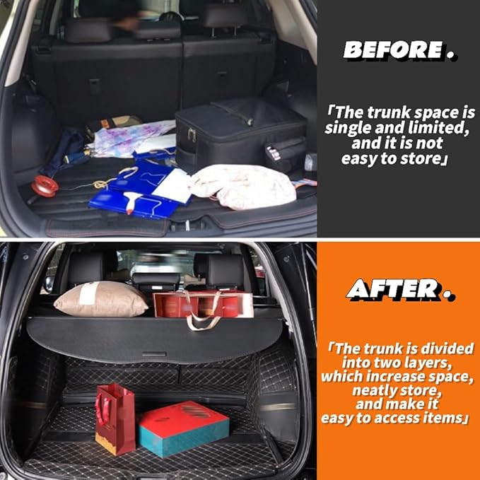 Cargo Cover Fit for VW Volkswagen Tiguan 2018 2019 2020 2021 2022 2023 2024 for Retractable Trunk Rear Security Cover Shielding Shade
