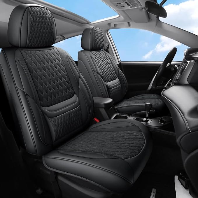 Front Seat Car Seat Covers Custom Fit for Mercury Mariner 2005-2011 - Premium Faux Leather with Lumbar Support | Breathable, Waterproof, Anti-Slip, Durable (Black,Front Seat)