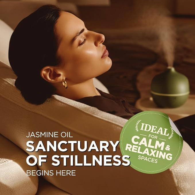 100% Pure Jasmine Essential Oil - 0.17 Fl Oz - Jasmine Oil for Hair, Skin, Diffuser, Aromatherapy & DIY Candle Making Scent