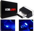 ICBEAMER Type C Adapters Atmosphere Light 1-Pack (Blue) | Universal Plug-in Miniature LED Night Light for Car Interior and Trunk Ambient Lighting, Easy Installation, Energy Efficient