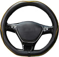 Mayco Bell Flat Bottom Steering Wheel Cover Anti-Slip,Safety,Soft,Breathable,Durable,Full Surround,Comfortable Grip Microfiber Leather (D Shape, Black Yellow)