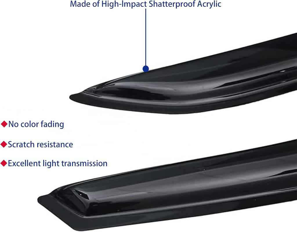 Window Visors Rain Guards fits 2017-2025 Pacifica, Out-Channel Window Wind Deflectors Vent Shades Accessories, Dark Smoke 4 Pcs, 2018 2019 2020 2021 2022 2023 2024