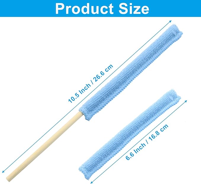 24 Pcs Microfiber Detail Duster Sticks, Mini Duster Crevice Cleaning Tool Kit for Car Air Vents, Home Blinds, Fans, Windows, Small Spaces, Gap Dust Cleaner