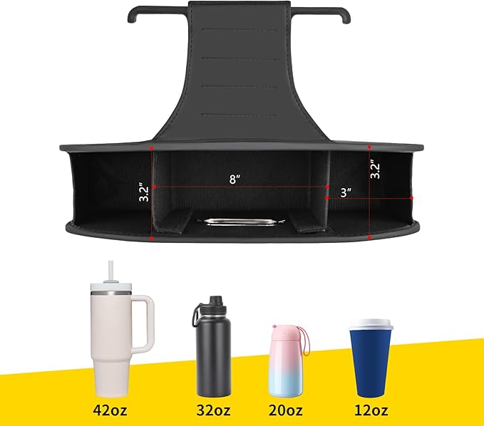 2PACK Backseat Seat Car Organizer, Multifunctional Adjustable Car Organizers and Storage, Universal Car Seat Organizer, Car Tissue Organizer with Cup Holder, Black