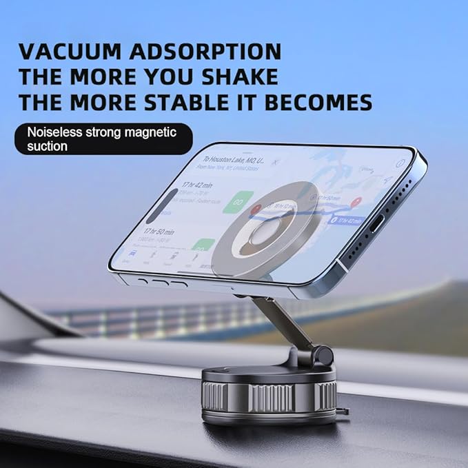Magnetic Suction Phone Holders for Your Car, 360°Adjustable Magnetic Car Phone Holder，Suction Cup Phone Mount for Your Car/Gym/Mirror,Phone Car Mount Compatible iPhone & Android(Black)