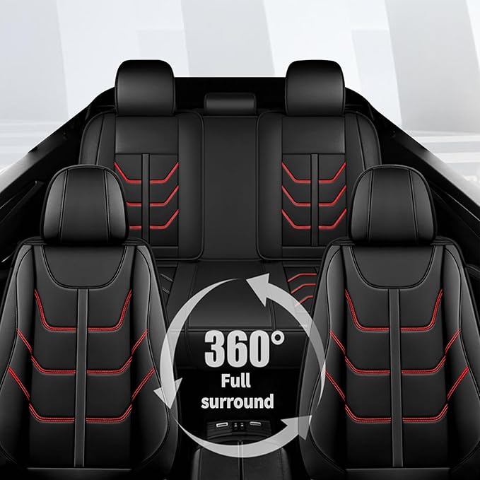 TTX LIGHTING Car Seat Covers fit for Chevrolet Trailblazer 2021-2026 Full Set: Premium Leather Automotive Seat Cover with Airbag Compatible Waterproof (5 Seats, Redline)