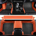Custom Personalized Floor Mats for Cars，Luxury Full Coverage All Weather Car Floor Mats，Anti-Slip Leather Car Mat Set ，Custom Floor Mats for 99% of Cars, Trucks & SUVs (Orange Black 3D)