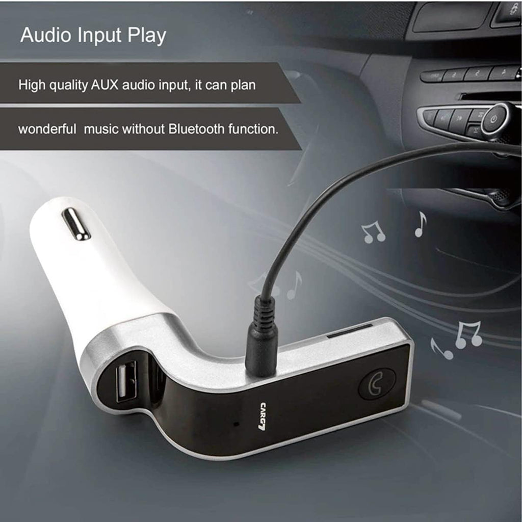 Bluetooth FM Transmitter for car, TIANSHILI Handsfree Bluetooth Receiver Car Kit with Mic/TF Card/USB Drive/AUX Play for iPhone,iPad and Other Android Phones-Silver