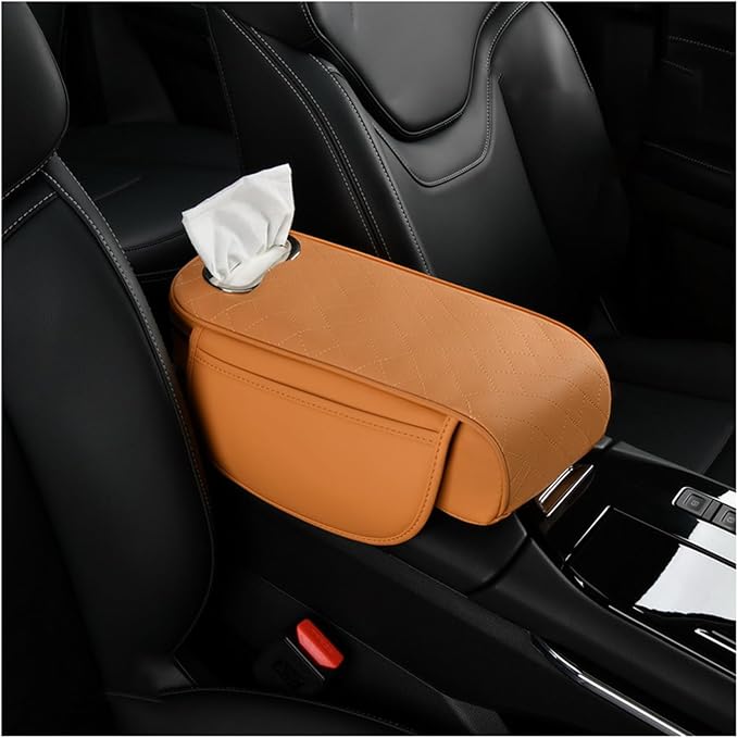 Center Console Cover for KIA Seltos 2019 2020 2021 2022 2023 2024 2025, Leather Arm Rest Armrest Cover for Car, Center Console Armrest Cover Armrest Storage Box, Interior Accessories