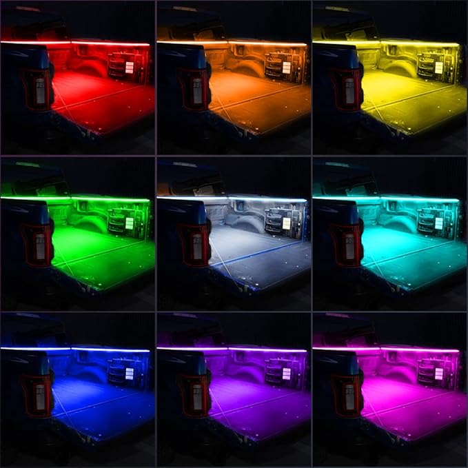 Pickup Truck Bed LED Lights,3 Pcs(2x59 +1x35 inch) LED Strip Lights 16 Million Colors with APP Control Sync to Music Neon LED Strip for Pickup Truck,SUV,RV,Boat.(3 Light Bars)