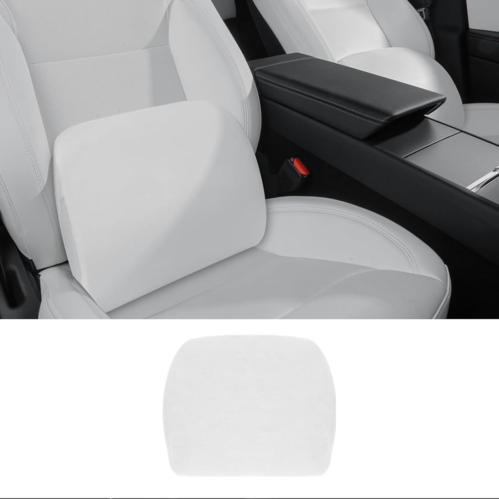 Lumbar Support Pillow Ergonomic Memory Foam Lumbar Pillow for Lower Back Pain Relief - Back Cushion for Driving, Chair Support for Car, Office & Gaming Chairs (White, 1PC)