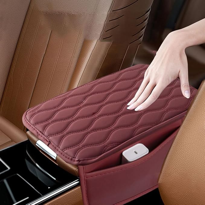 Car Armrest Pad for Cadillac SRX II 2009-2013, Waterproof Center Console Cushion Pad Cover Armrest Storage Box Mat Protection Interior Accessories,Gris