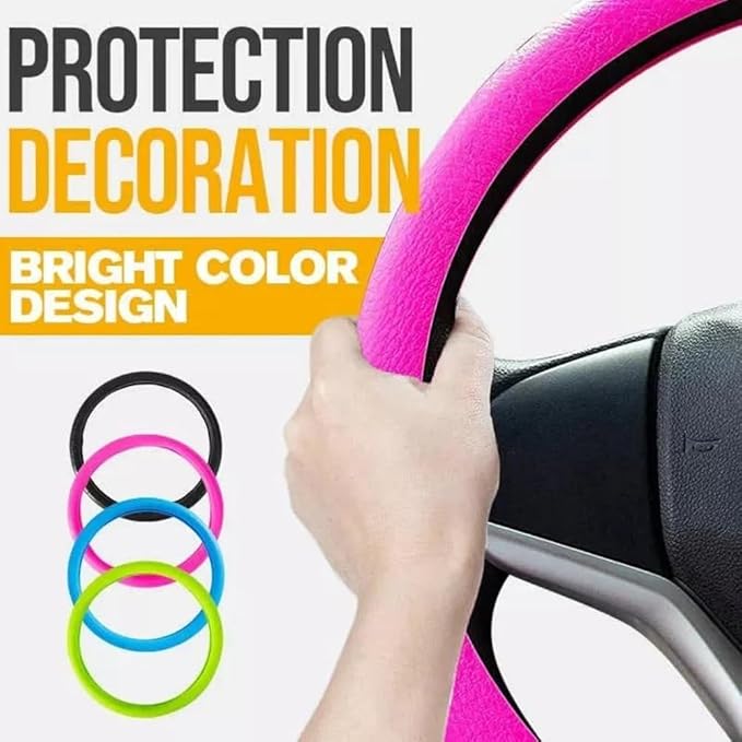 Silicone Steering Wheel Cover, Car Steering Wheel Cover, Anti-Slip Car Steering Wheel Protective Cover, Fit 12.6-16 Inch, for Car SUV Truck Van, for Women & Men (Dark Blue)