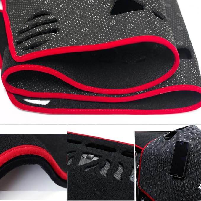 Dashbaord Covers for Chevy Silverado 2014-2018,Polyester Dash Board Covers mat,Interior Dashboard Protecter Cover,Car Dashboard Covers Pads,Red