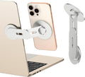 CloudValley Magnetic Laptop Phone Holder, 360° Rotating Mount Compatible with iPhone MagSafe and All Phones, MacBook, PC Monitor, Screen Stand for Tesla, Portable Accessory, Silver