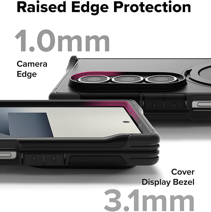 Ringke Alles Pro for Samsung Galaxy Z Fold 7 Case [Compatible with MagSafe] Hinge Protection Powerful Magnet Shockproof Cover with 360° Rotating Kickstand - Black