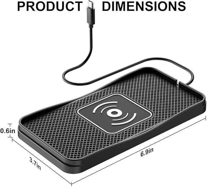 Wireless Car Charger Pad for Tesla Model S 2012-2016 2017-2021 2022-2026, Type-C/USB 20W Car Wireless Charger Non-Slip Phone Charging Pad Car Accessories,A 30cm Cable Type-C Plug