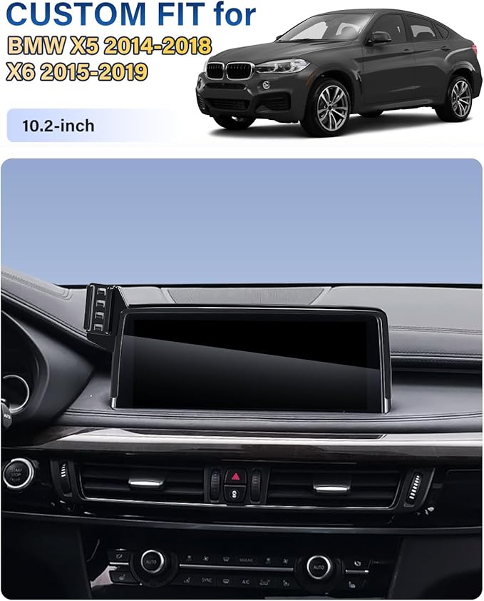 Phone Mount for BMW X5 2014-2018 / X6 2015-2019 Accessories 10.2-Inch Screen Fixed Clip, Car Magnetic Phone Holder Compatible with MagSafe, Strong Magnets 15W Wireless Charger Cell Phone Base
