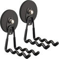 ULIBERMAGNET Magnetic Hooks - Heavy Duty Power Tool Organizer with Large Magnets, 2 Pack for Drill & Garden Tool (Black)