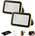 Rechargeable Work Light with Tripod Hole, 2-Pack LED Battery Work Lightings, 40W Waterproof Portable Flood Light Cordless Job Site Lighting 180° Rotate for Garage Camping Car Repairing