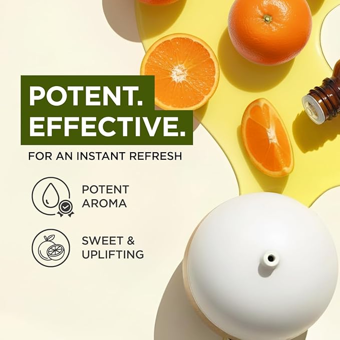 100% Pure Orange Essential Oil - 0.34 Fl Oz - Orange Oil for Hair, Skin, Diffuser, Aromatherapy & DIY Candle Making Scent