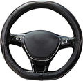 Mayco Bell Flat Bottom Steering Wheel Cover Anti-Slip,Safety,Soft,Breathable,Durable,Full Surround,Comfortable Grip Microfiber Leather (D Shape, Black Gray)