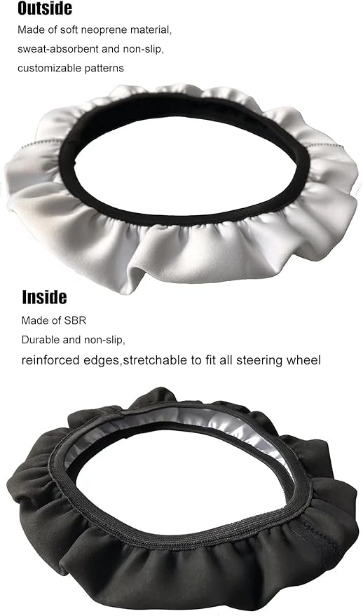 AFPANQZ Cool Dragon Print Car Steering Wheel Covers Sweat Anti-Slip Soft Grip Universal 14-15 inch Stretch-on Fabric Steering Wheel Soft Protector Steering Wheel Covers Car Accessories
