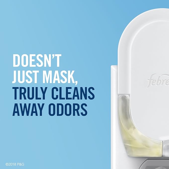 Febreze Plug in Air Freshener and Odor Fighter, Scented Oil Refill, Morning & Dew, 0.87 Fl Oz (Pack of 2)