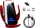 Ohleats Wireless Car Charger Mount, 15W Automotive Electric Wireless Charger Holder, Car Air Vent Mount Bracket Fast Charging for Most Smartphone, Universal Car Accessories (Red)