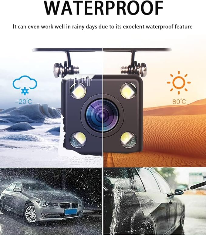 Kairiyard Backup Camera with 5Inch Monitor, 170 Degree Wide View Angel Night Vision Waterproof Vehicle Reverse Rear View Camera System for Car Truck