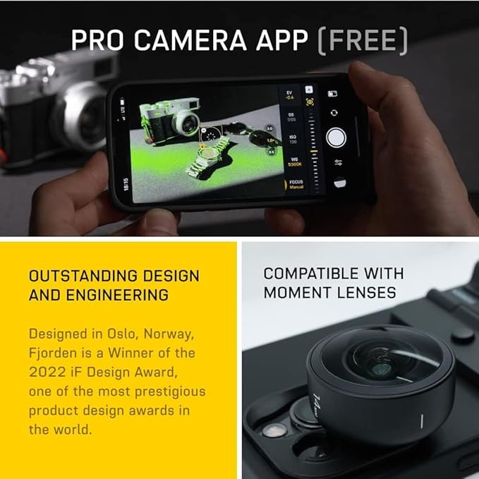 FJORDEN Pro Bundle for iPhone 15 Pro Max - Includes Fjorden Camera Grip, MagSafe iPhone Case, Wrist Strap & Carry Case - Shoot Like A Pro with Your iPhone