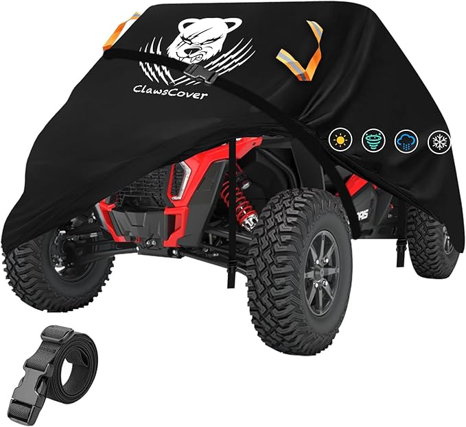 UTV Cover 2 Seater Waterproof Outdoor,Side by Side ATV Covers,Durable Anti-UV All Weather Protection, Compatible with Polaris Ranger General Can-am Defender Pioneer SXS Kawasaki Storage,126"x70"x75"