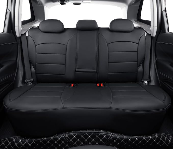 coverdream Forester Car Seat Covers Custom Fit for 2009-2013 Subaru Forester Seat Covers,Rear Seat Without Cup Holder,Full Coverage Waterproof Leather Seat Protector(Full Set,Black)