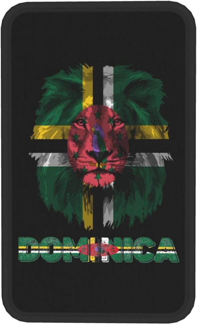 Vintage Dominica Dominican Flag Lion Head Auto Center Console Armrest Cover Car Handrail Box Cushion Pad Mat Universal Fit Most Vehicle Sedan Truck SUV Soft Comfort Decor Accessories