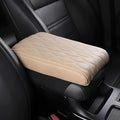 Leather Car Armrest Box Pad, 2026 New Upgrade Waterproof Universal Memory Cotton Armrest Box Pad, Center Console Lid, Car Center Console Cover for Most Vehicle, Car Accessories (Beige)