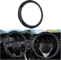 BELOMI Car Steering Wheel Cover, Anti Slip Leather Breathable Vehicle Protector, Comfortable Grip Automotive Interior Protective Guard Accessories, Universal for SUV, Sedan, Truck (Black/Blue)