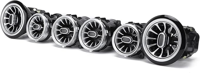 C238 Vent Led Kit,W213 Air Vent Ambient Light,6pcs 64 Color Front LED Turbine Air Vent Ambient Light Kit Replacement for Benz EClass W213 C238 20172021